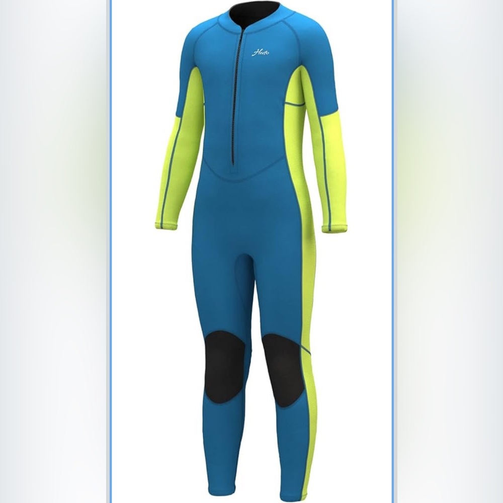 Kids Blue and Neon Green Rashguard. Wet Suit… NWT